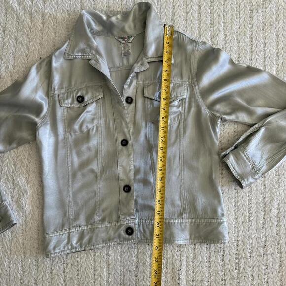 Hard Tail Forever Women's Silver Satin Jacket - Size XS - Picture 7 of 9